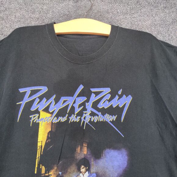 Purple Rain Prince and The Revolution Men's T-Shirt Black L Pullover Crew Neck - Picture 3 of 12